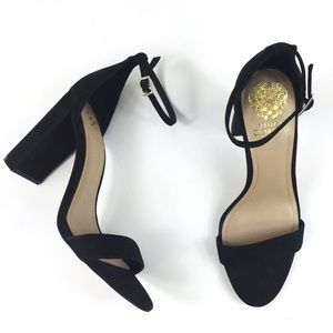 VINCE CAMUTO MALISSA LEATHER SUEDE SANDALS HEELS